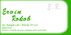 ervin rokob business card